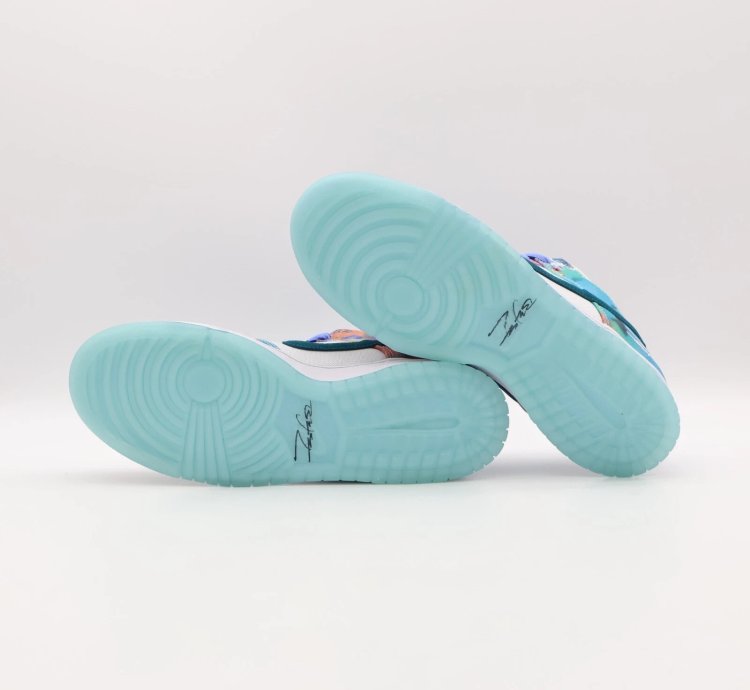 Hf6061-400 Futura Nike Sb Dunk Low White And Geode Teal