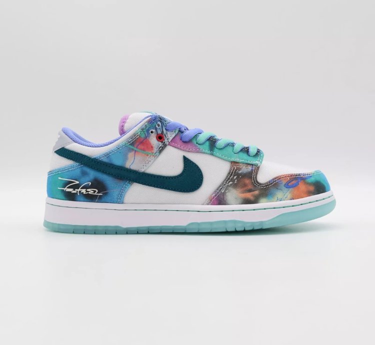 Hf6061-400 Futura Nike Sb Dunk Low White And Geode Teal