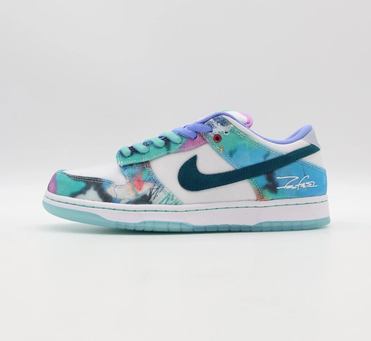 Hf6061-400 Futura Nike Sb Dunk Low White And Geode Teal