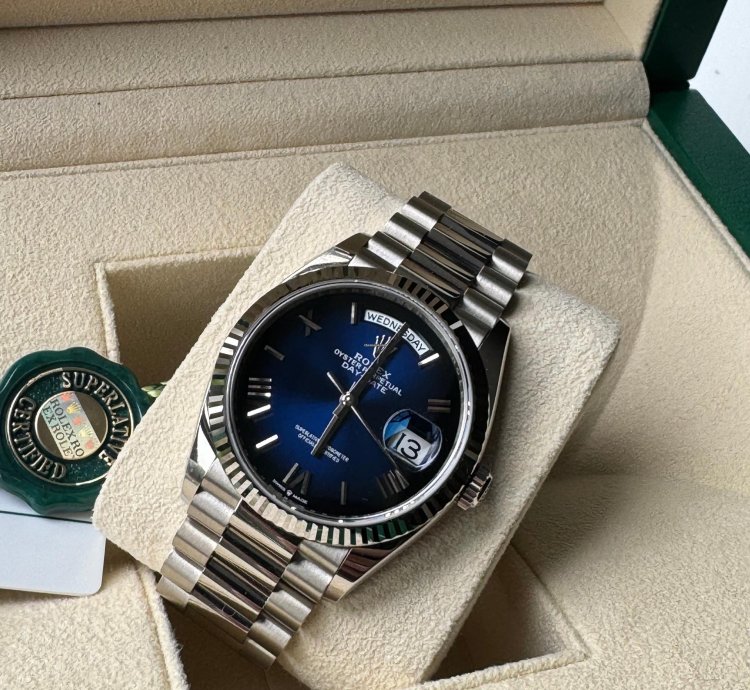 Rolex Day-date 36 Ombr Blue 18ct White Gold New 2024 Model