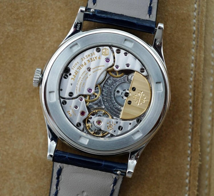 Patek Philippe Calatrava Platinum Handcraft Calatrava Ref 5077p With Peacock Or Pheasant Dial
