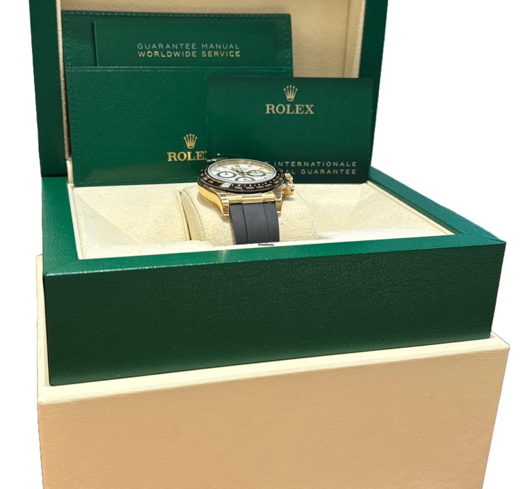 Rolex Daytona 2021 New Papers Rolex Daytona 18k Gold White Oysterflex 116518 Watch Box