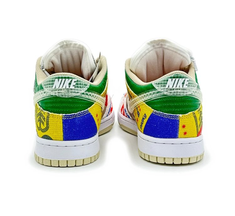 Da6125-900 Nike Dunk Low City Market Red White Beige Multi Green Yellow