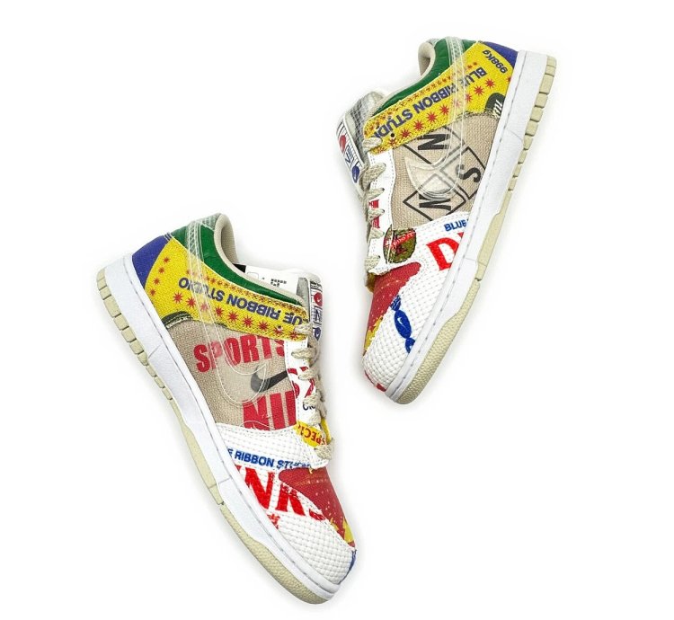 Da6125-900 Nike Dunk Low City Market Red White Beige Multi Green Yellow