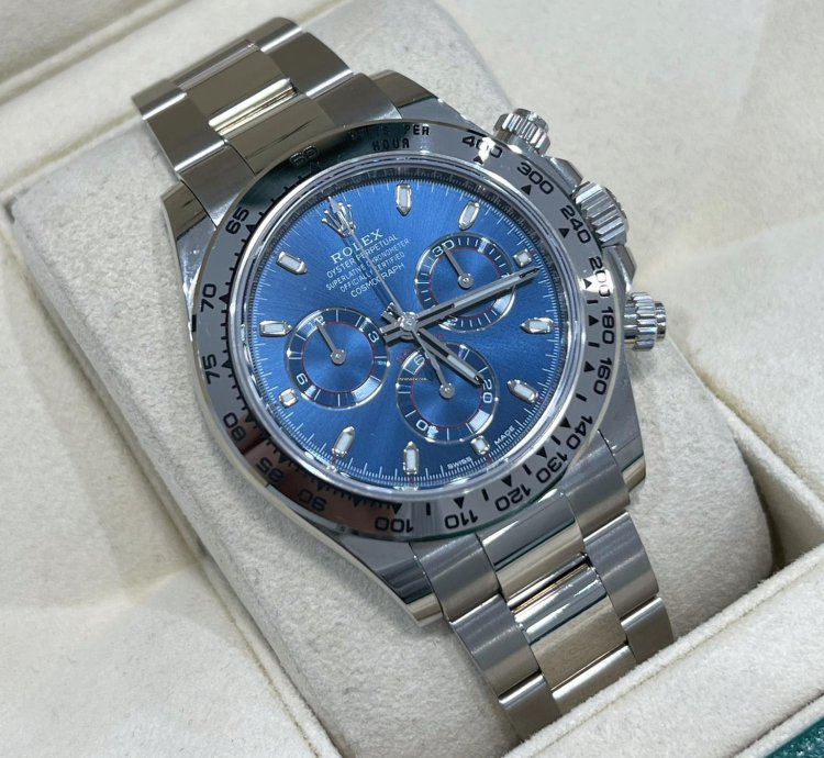Rolex Daytona 2021 White Gold Daytona Blue Dial Unworn Box And Papers 116509