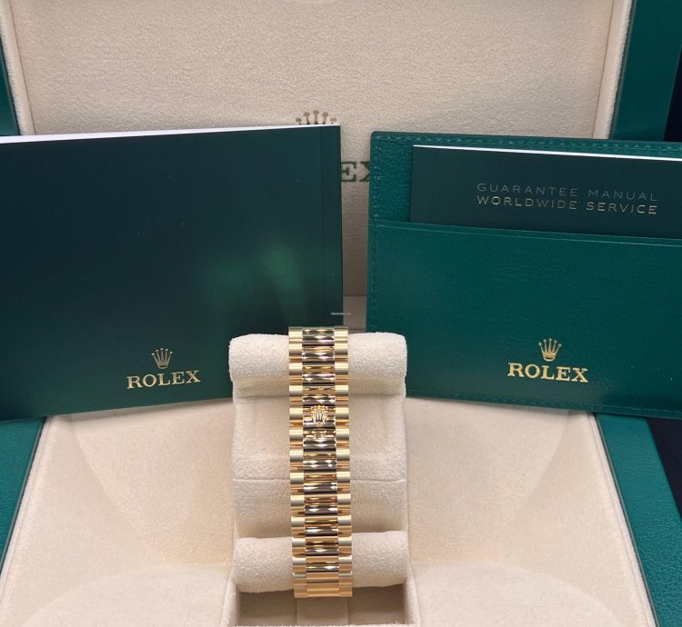 Rolex Day-date 36 Orange Diamond Dial Full Yellow Gold