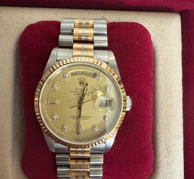 Rolex Day-date 36 Original 36 President Day-date Rolex With Diamond 3 Gold