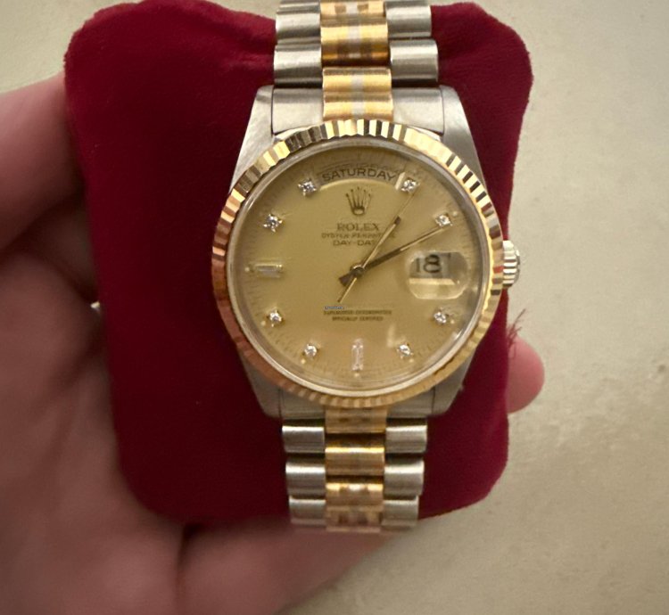 Rolex Day-date 36 Original 36 President Day-date Rolex With Diamond 3 Gold