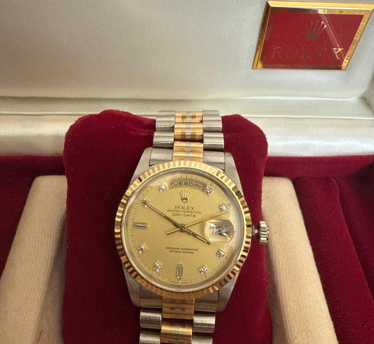 Rolex Day-date 36 Original 36 President Day-date Rolex With Diamond 3 Gold