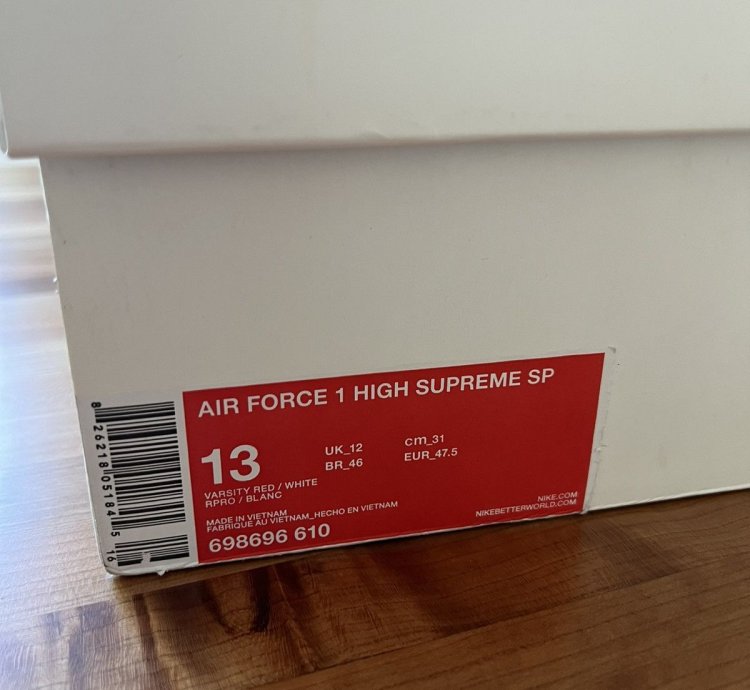 Supreme Nike Air Force One High World Famous