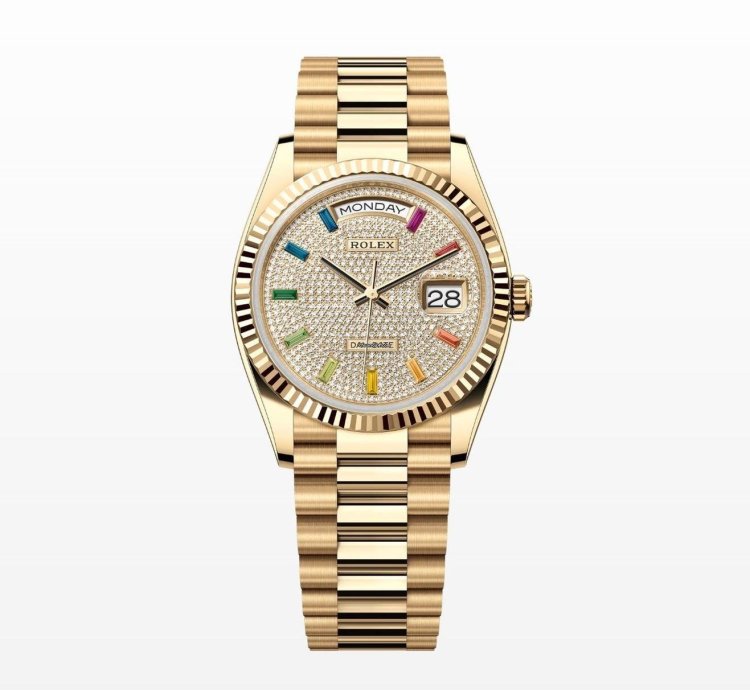 Rolex Day-date 36 Paved Rainbow Diamond Dial