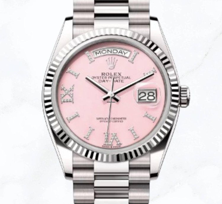 Rolex Day-date 36 Pink Opal Diamond Dial 128239 new Unworn