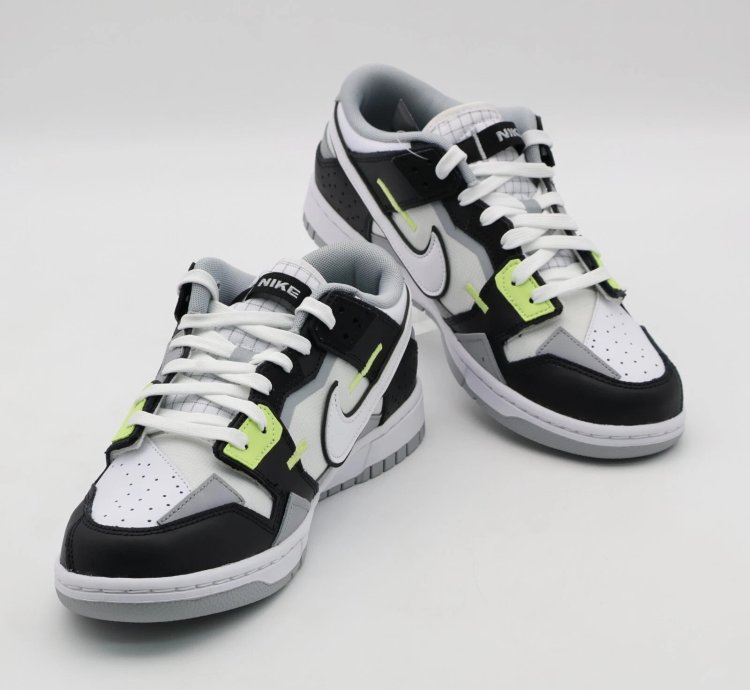 Dc9723-001 Nike Dunk Low Scrap Wolf Gray Light Lemon Twist Black White Grey