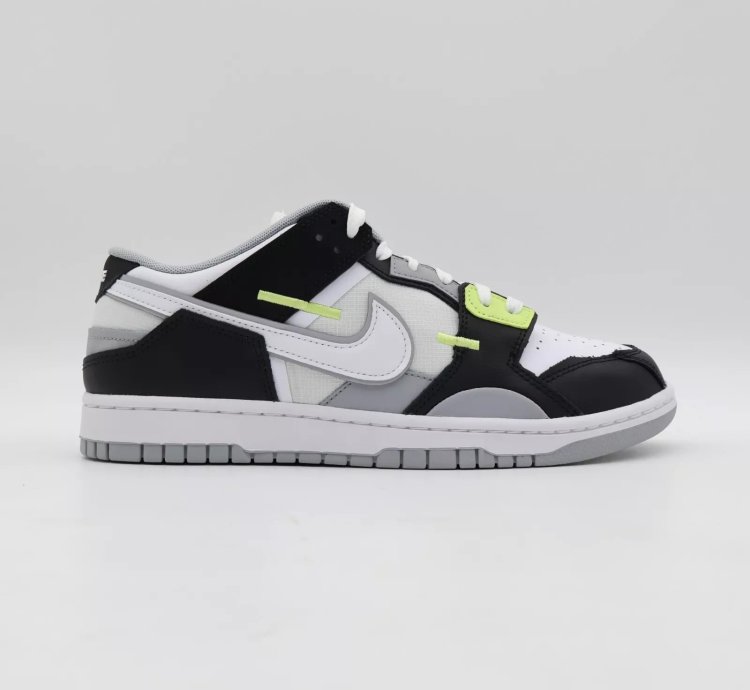 Dc9723-001 Nike Dunk Low Scrap Wolf Gray Light Lemon Twist Black White Grey