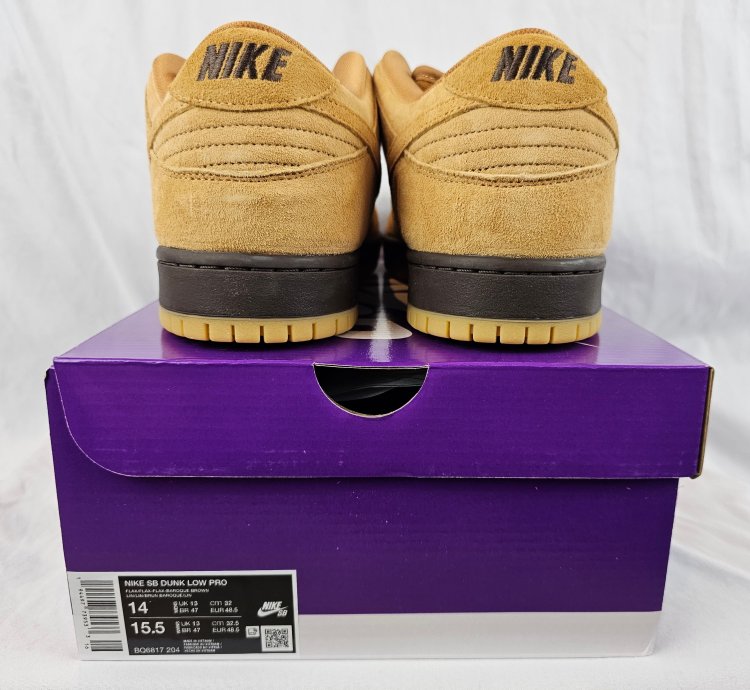 Nike Sb Dunk Low Wheat 2023 Brown Gum Men Size 14 Us New