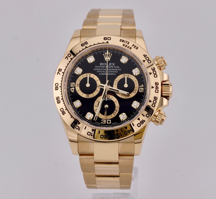 Rolex Daytona 2022 Daytona Yellow Gold Diamond Dial 116508 Unworn