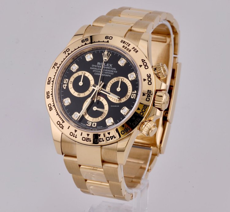 Rolex Daytona 2022 Daytona Yellow Gold Diamond Dial 116508 Unworn