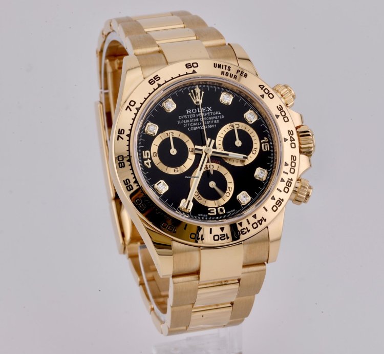 Rolex Daytona 2022 Daytona Yellow Gold Diamond Dial 116508 Unworn