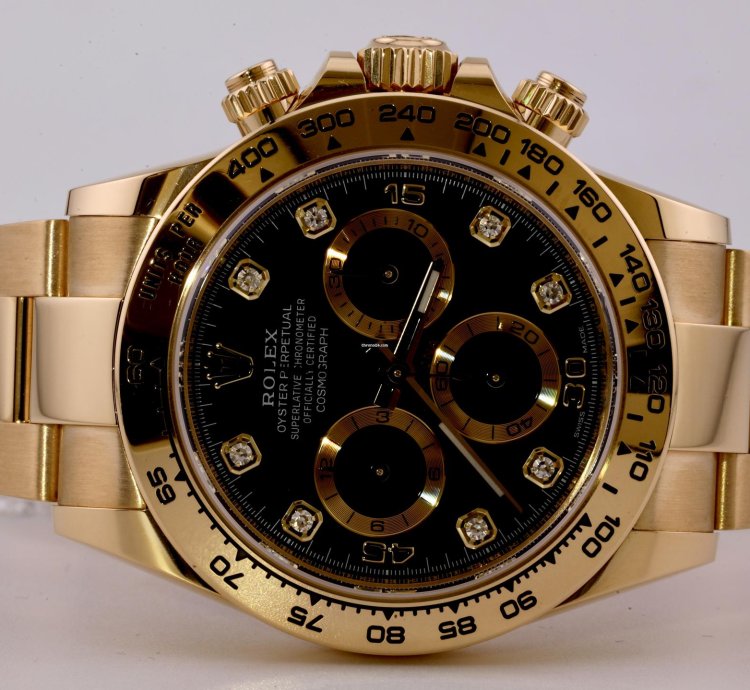 Rolex Daytona 2022 Daytona Yellow Gold Diamond Dial 116508 Unworn