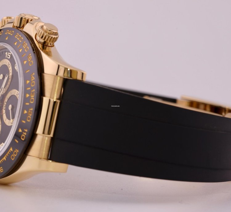 Rolex Daytona 2022 Daytona Yellow Gold Oysterflex Black Diamond Dial 126518ln