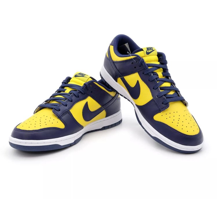 Dd1391-700 Nike Dunk Low Michigan Varsity Maze Midnight Navy White