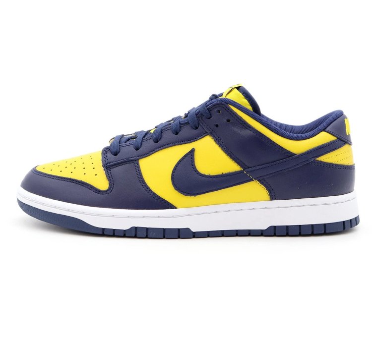 Dd1391-700 Nike Dunk Low Michigan Varsity Maze Midnight Navy White
