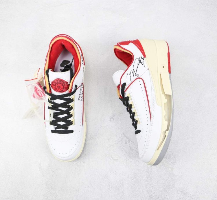 White Red Chicago Air Jordan 2 Low