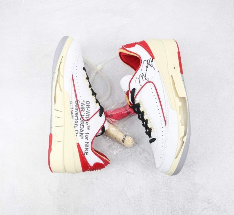 White Red Chicago Air Jordan 2 Low