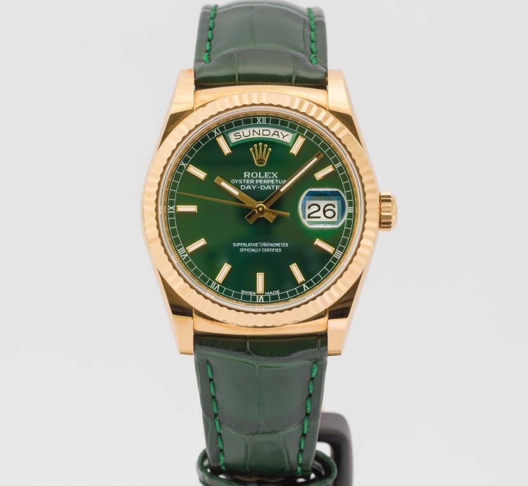Rolex Day-date 36 President 36 Green Dial Yellow Gold 36mm 118138 - Box Papers 2015