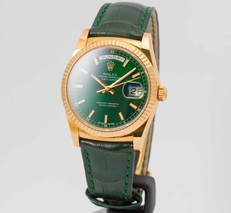 Rolex Day-date 36 President 36 Green Dial Yellow Gold 36mm 118138 - Box Papers 2015