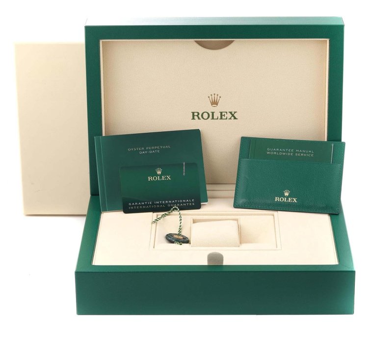 Rolex Day-date 36 President Day Date Rose Gold Green Aventurine Diamond Watch 128345 Unworn