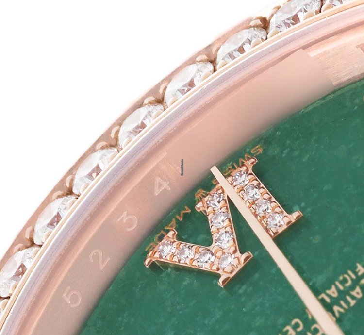 Rolex Day-date 36 President Day Date Rose Gold Green Aventurine Diamond Watch 128345 Unworn