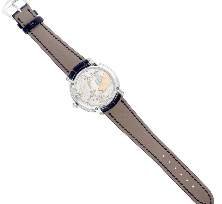 Patek Philippe Calatrava White Gold Blue Dial Diamond Ladies Watch 4978