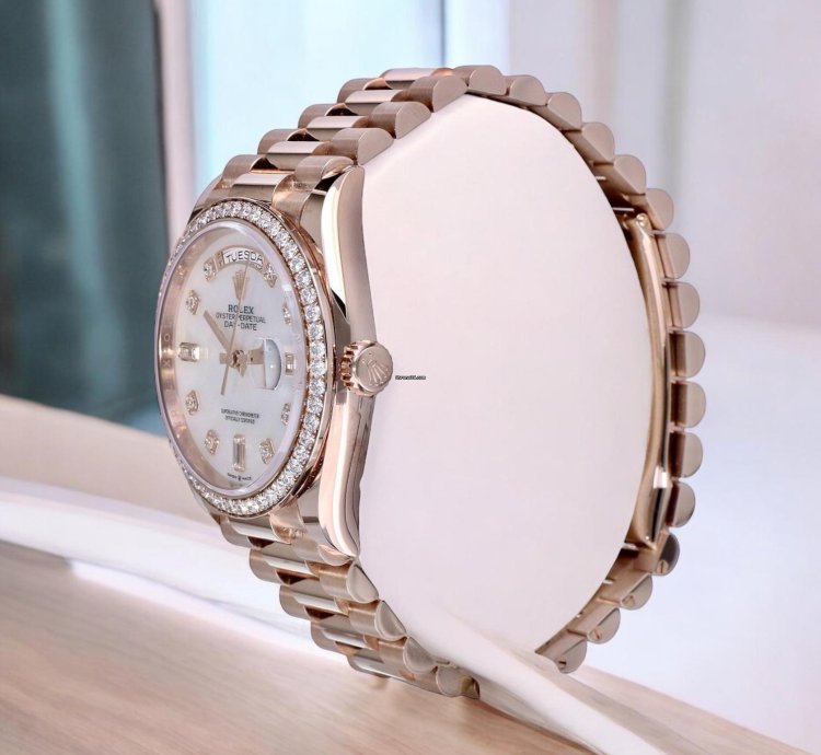 Rolex Day-date 36 President Rose Gold Pearl Dial Diamonds 36 Mm Unworn 2022