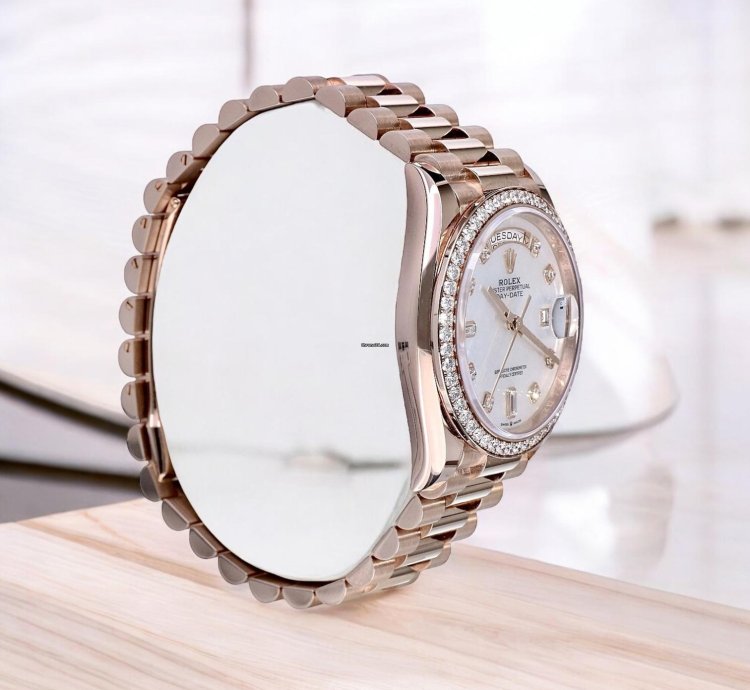 Rolex Day-date 36 President Rose Gold Pearl Dial Diamonds 36 Mm Unworn 2022
