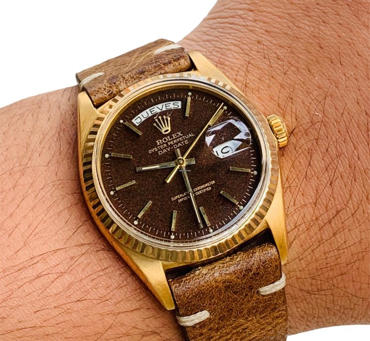 Rolex Day-date 36 President Yellow Gold 1803 Rare Confetti Dial Full Set