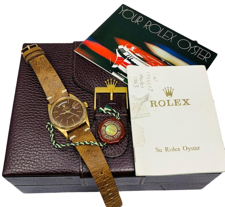 Rolex Day-date 36 President Yellow Gold 1803 Rare Confetti Dial Full Set