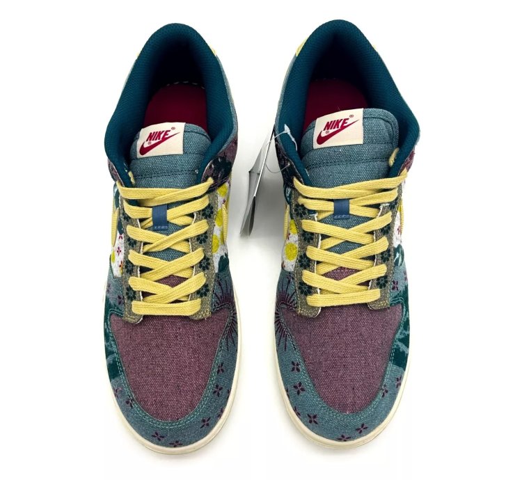 Cz9747-900 Nike Dunk Low Community Garden Midnight Turquoise Cardinal Red Lemon