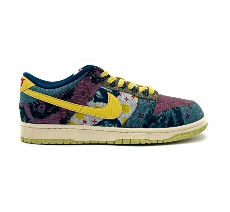 Cz9747-900 Nike Dunk Low Community Garden Midnight Turquoise Cardinal Red Lemon