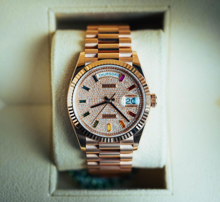 Rolex Day-date 36 Rainbow Baguette 128235 President