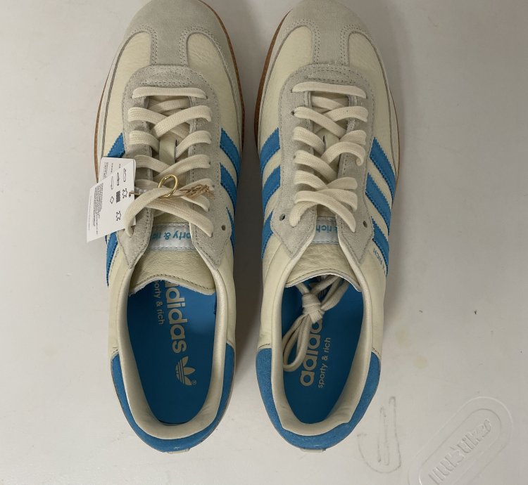 Adidas Samba Og Sporty Rich Cream Blue ie7096 Size 11