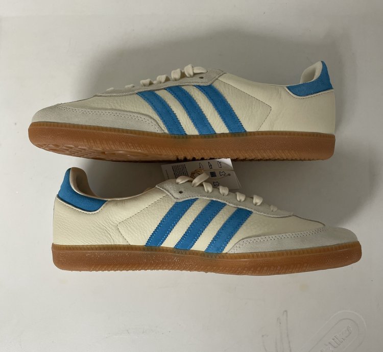 Adidas Samba Og Sporty Rich Cream Blue ie7096 Size 11