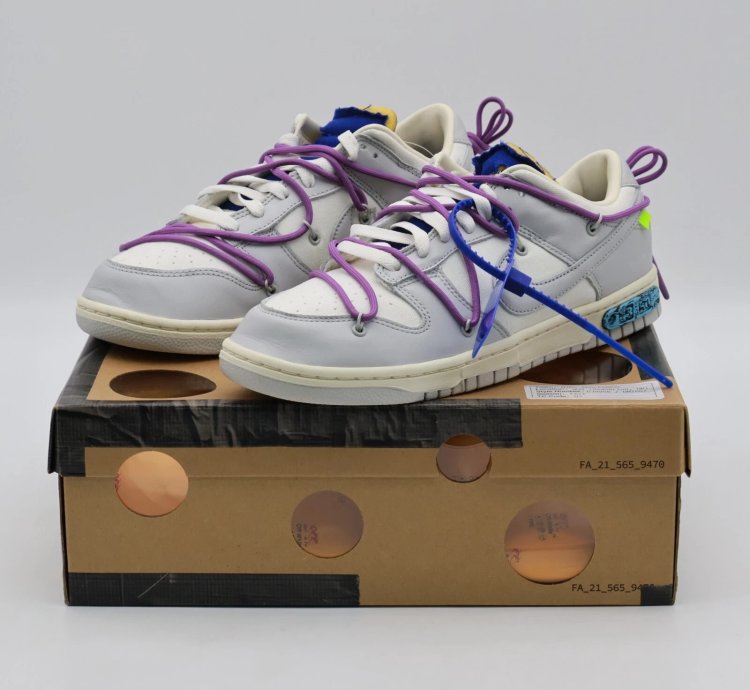 Dm1602-107 Off-white Nike Dunk Low Sail Neutral Gray Lot 48 Of 50