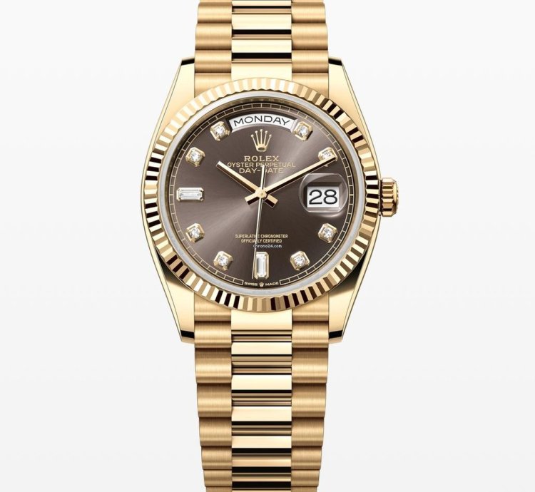 Rolex Day-date 36 Rhodium Diamond Dial Unworn