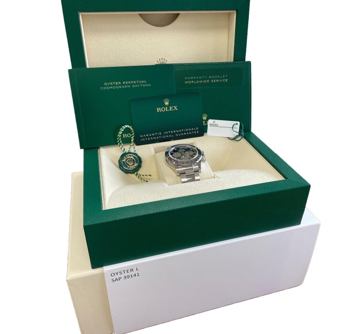 Rolex Daytona 2023 New Papers Rolex Daytona Cosmograph Black 18k White Gold 40mm 126509 Box