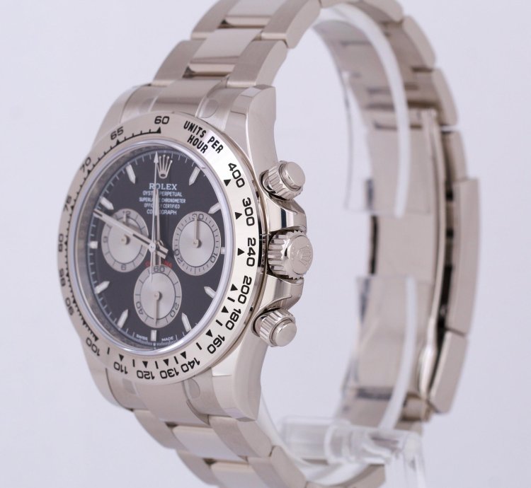Rolex Daytona 2023 New Papers Rolex Daytona Cosmograph Black 18k White Gold 40mm 126509 Box