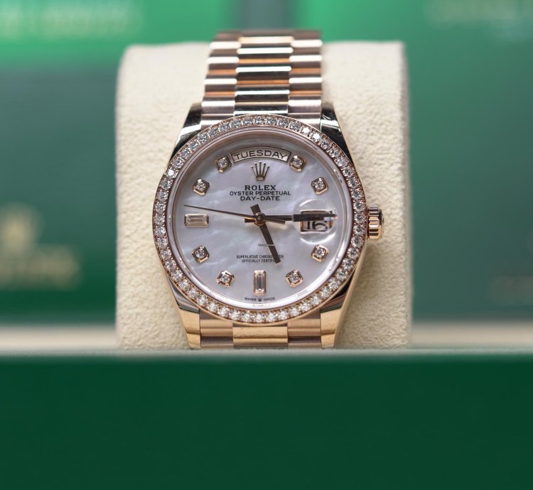 Rolex Day-date 36 Rose Gold 36mm Factory Mother Of Pearl Diamond President 128345rbr