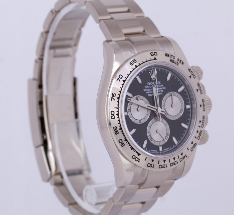Rolex Daytona 2023 New Papers Rolex Daytona Cosmograph Black 18k White Gold 40mm 126509 Box