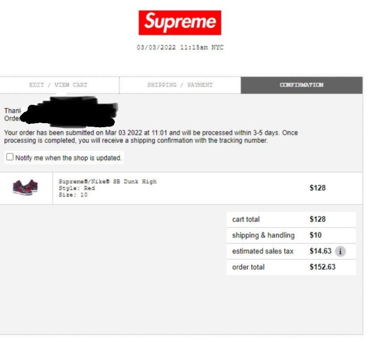 Supreme Nike Dunk High - Red Navy