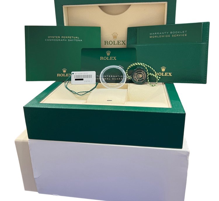 Rolex Daytona 2023 New Papers Rolex Daytona Cosmograph Green 40mm 18k Yellow Watch 116508 Box